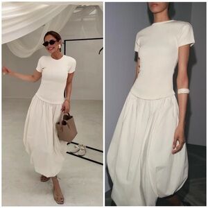 Zara BALLOON COMBINATION DRESS